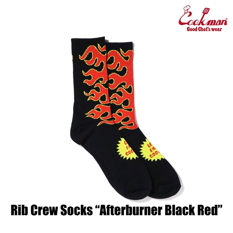 ソックス Rib Crew Socks Afterburner Black Red 233-53955