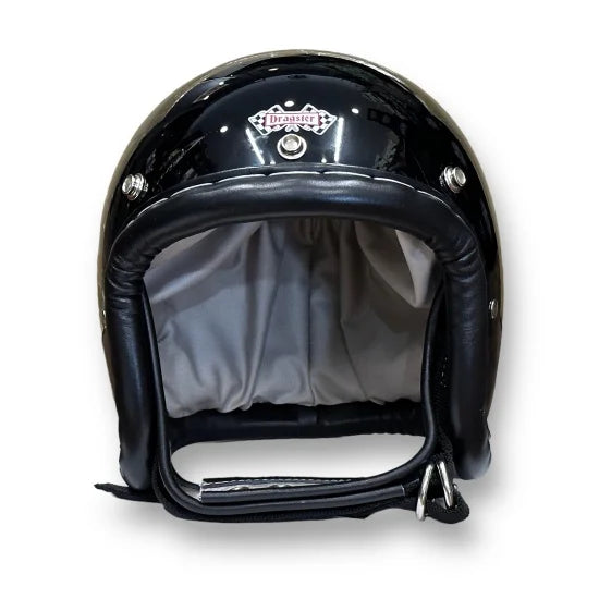 DRAGSTER LEATHER TRIM HELMET BLACK