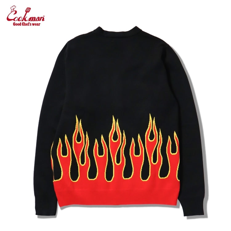 カーディガン Knitted Cardigan Flame Black 231-53535