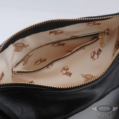 SHM LEATHER SHOULDER BAG BLACK