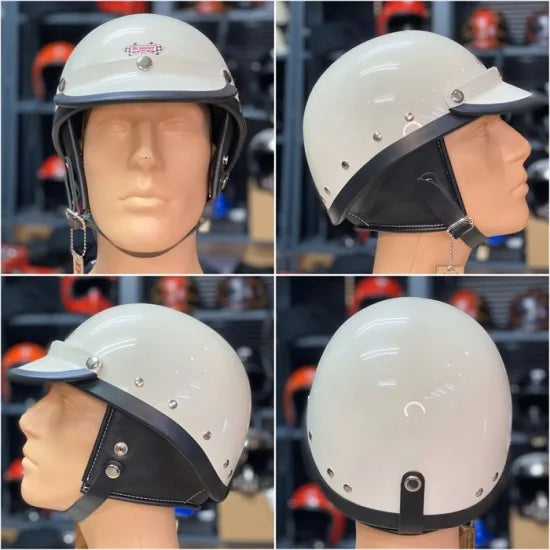 DRAGSTER RETRO HALF HELMET WHITE