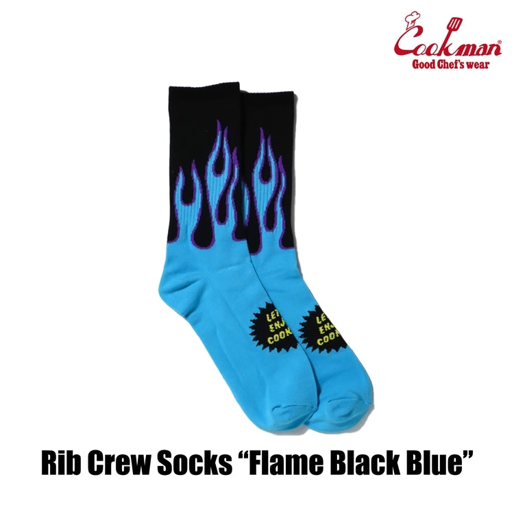 ソックス Rib Crew Socks Flame Black Blue 233-53957