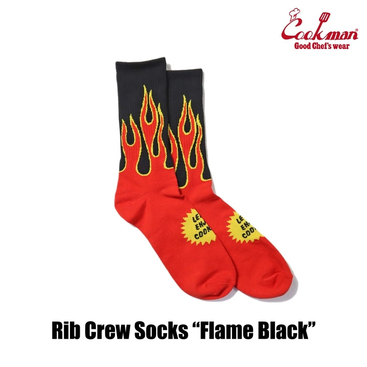 ソックス Rib Crew Socks Flame Black / Red 233-34946