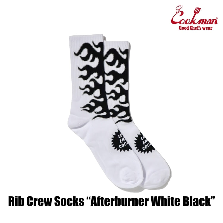 ソックス Rib Crew Socks Afterburner White Black 233-53956