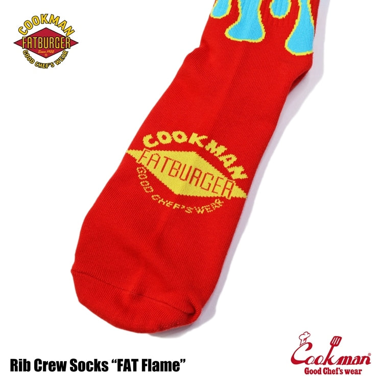 ソックス Rib Crew Socks FAT Flame 153-43162