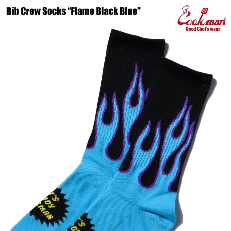 ソックス Rib Crew Socks Flame Black Blue 233-53957