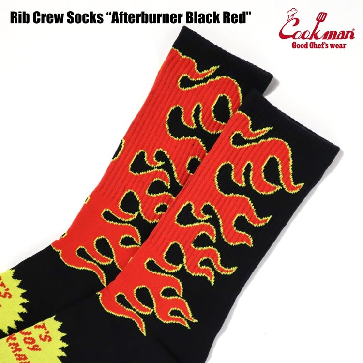 ソックス Rib Crew Socks Afterburner Black Red 233-53955