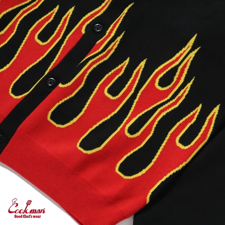 カーディガン Knitted Cardigan Flame Black 231-53535