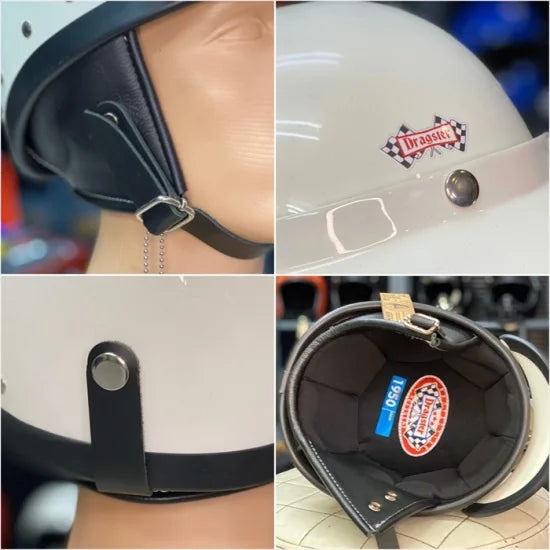 DRAGSTER RETRO HALF HELMET WHITE
