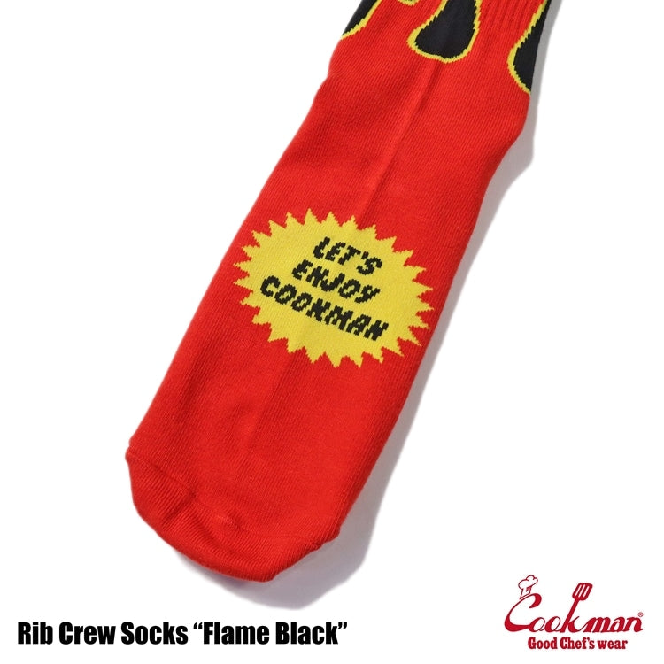 ソックス Rib Crew Socks Flame Black / Red 233-34946