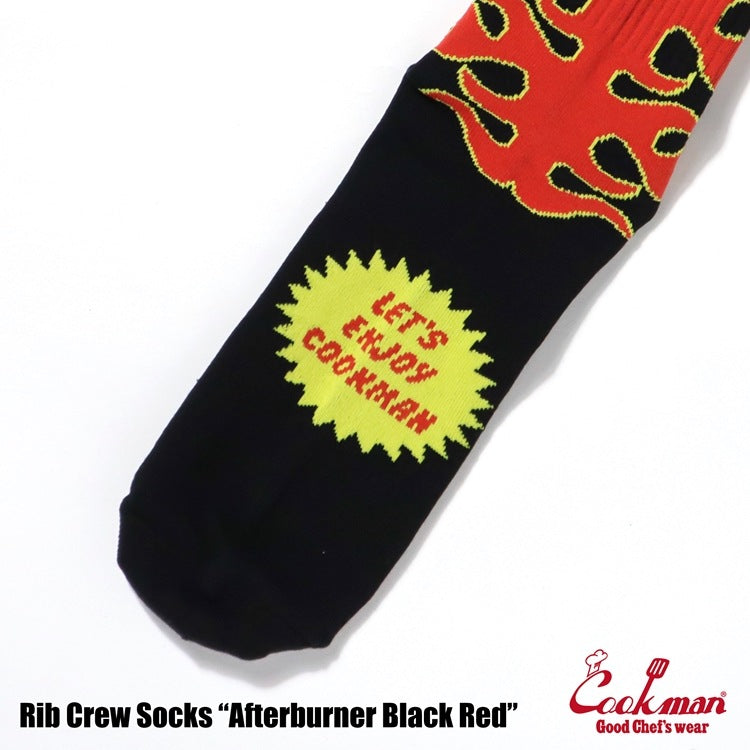 ソックス Rib Crew Socks Afterburner Black Red 233-53955