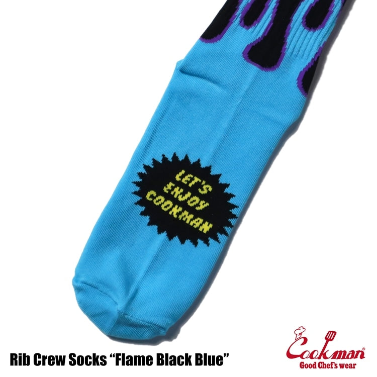 ソックス Rib Crew Socks Flame Black Blue 233-53957