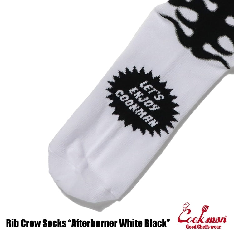 ソックス Rib Crew Socks Afterburner White Black 233-53956