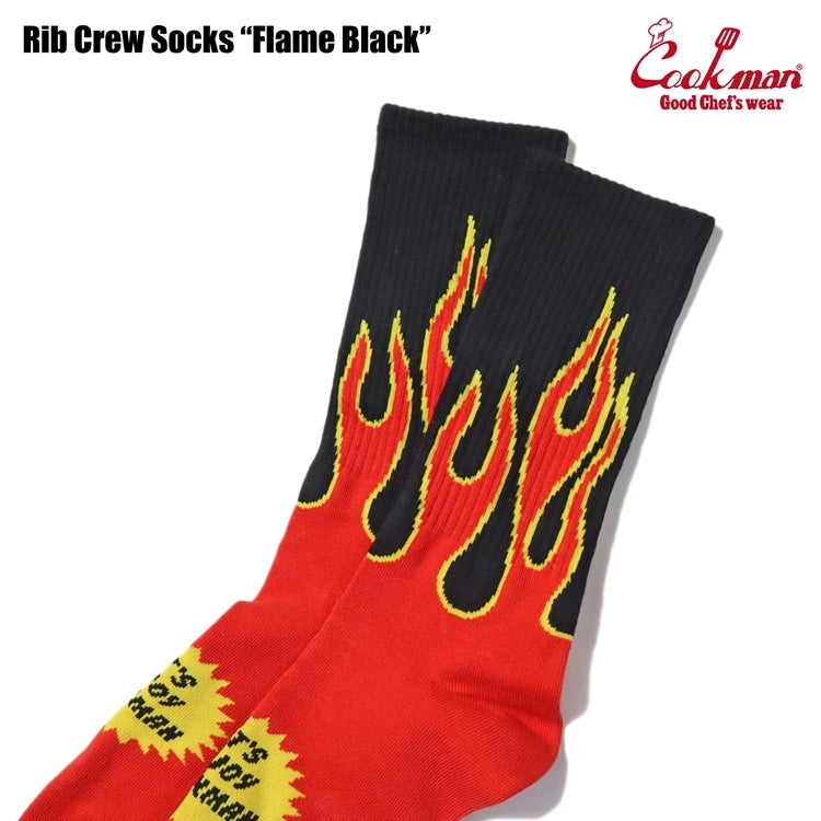 ソックス Rib Crew Socks Flame Black / Red 233-34946