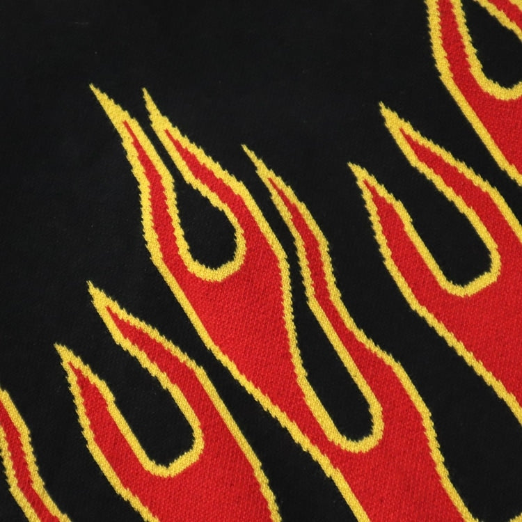カーディガン Knitted Cardigan Flame Black 231-53535