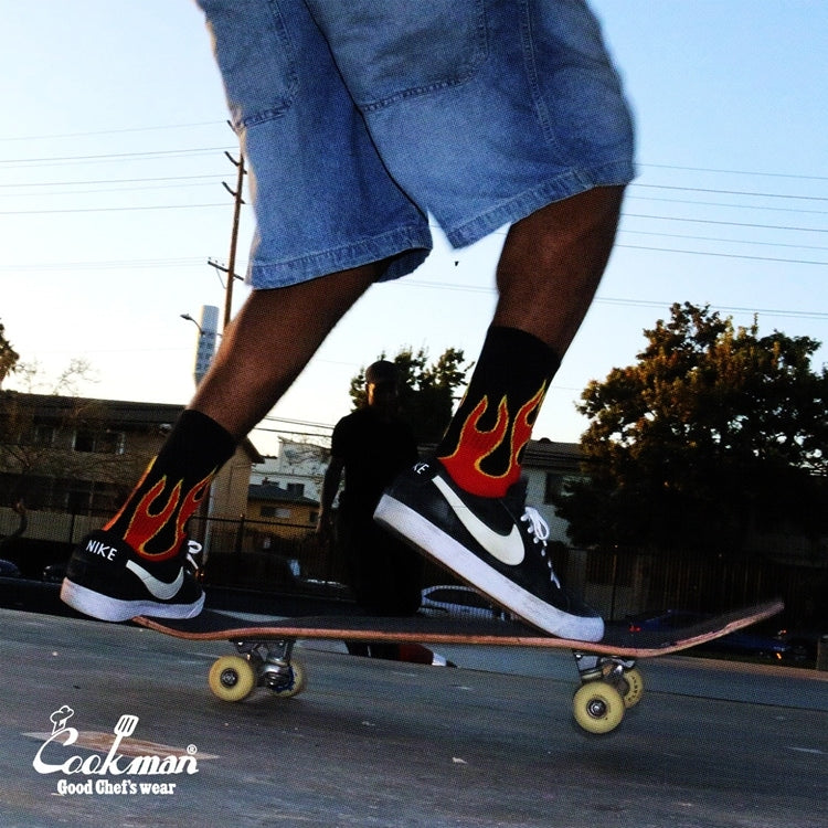 ソックス Rib Crew Socks Flame Black / Red 233-34946