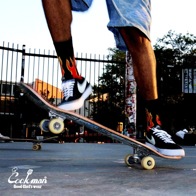 ソックス Rib Crew Socks Flame Black / Red 233-34946