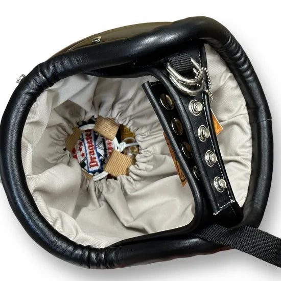 DRAGSTER LEATHER TRIM HELMET BLACK