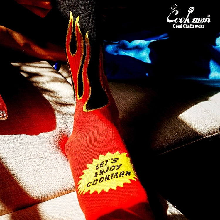 ソックス Rib Crew Socks Flame Black / Red 233-34946