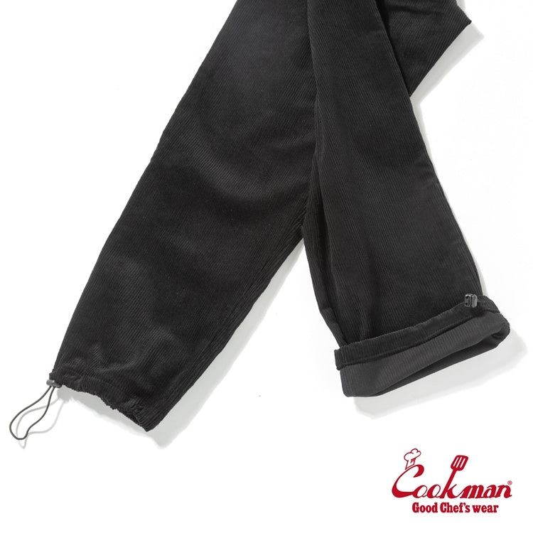 シェフパンツ Chef Pants SemiwideBlack Belt Corduroy Black 231-53827