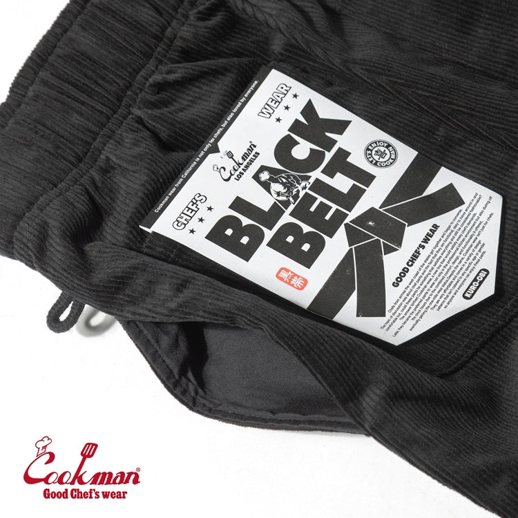シェフパンツ Chef Pants SemiwideBlack Belt Corduroy Black 231-53827