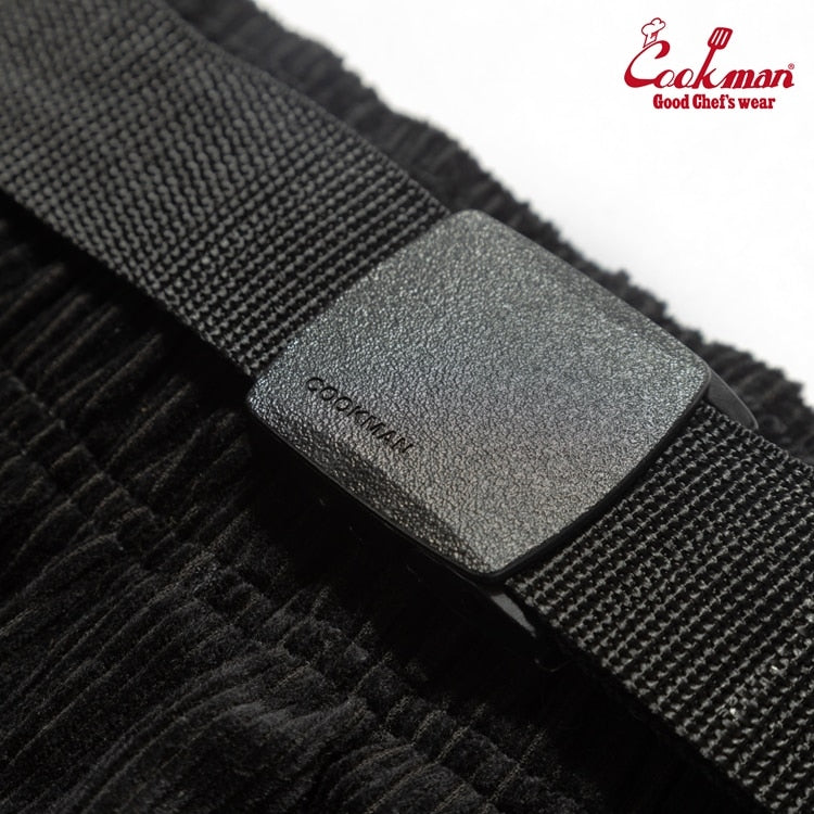 シェフパンツ Chef Pants SemiwideBlack Belt Corduroy Black 231-53827
