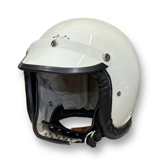 DRAGSTER LEATHER TRIM HELMET WHITE