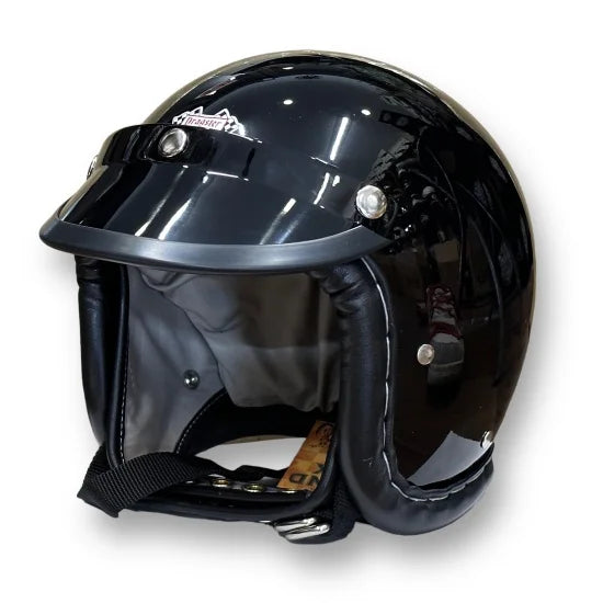 DRAGSTER LEATHER TRIM HELMET BLACK