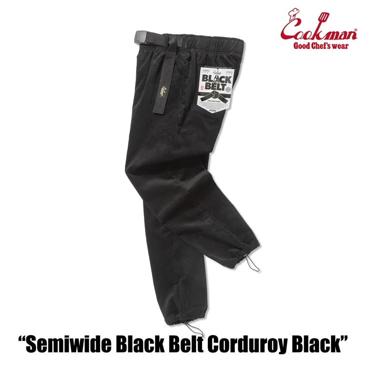 シェフパンツ Chef Pants SemiwideBlack Belt Corduroy Black 231-53827