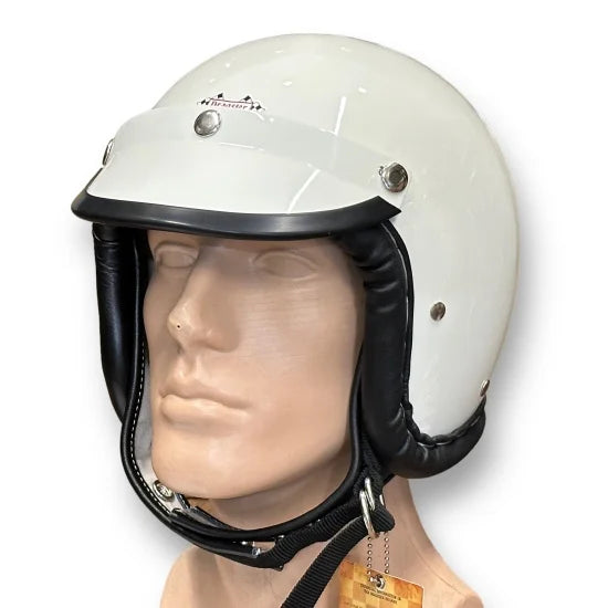 DRAGSTER LEATHER TRIM HELMET WHITE