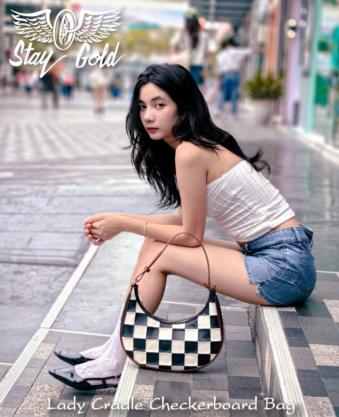 Lady cradle bag (checkerboard)