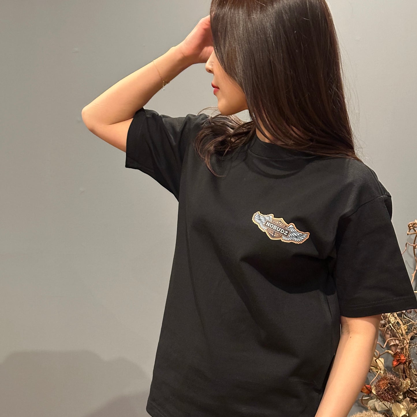NOBUDZ M字LADY TEE BLACK