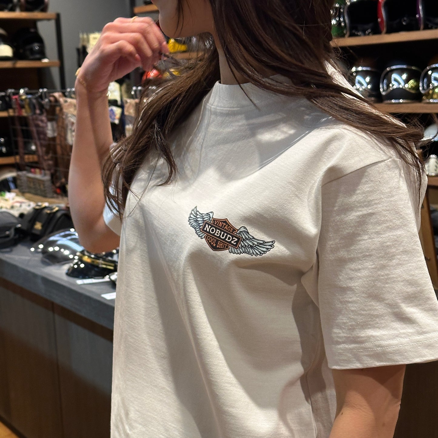 NOBUDZ M字LADY TEE WHITE