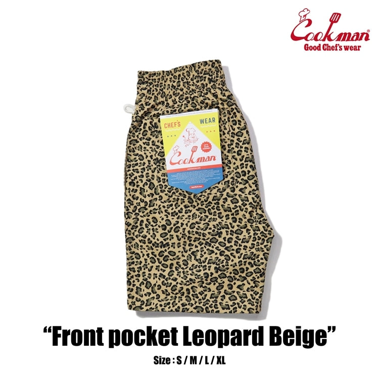 シェフパンツ Chef Pants Short Front pocket Leopard Beige 231-41981
