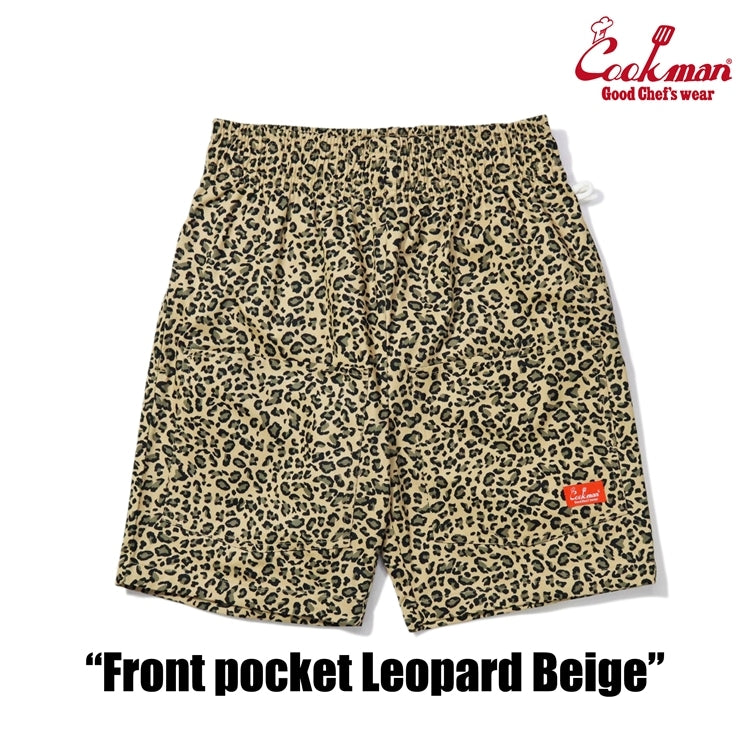 シェフパンツ Chef Pants Short Front pocket Leopard Beige 231-41981