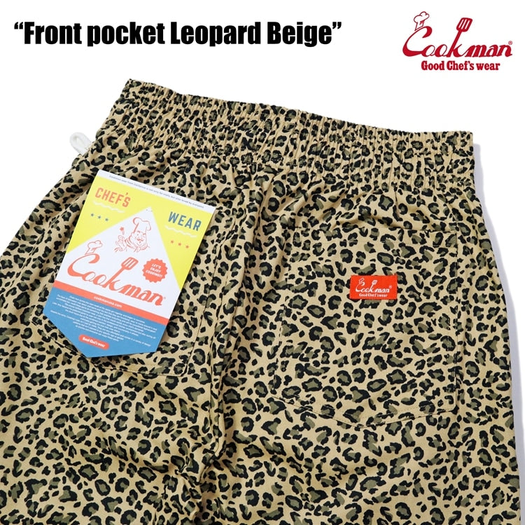 シェフパンツ Chef Pants Short Front pocket Leopard Beige 231-41981