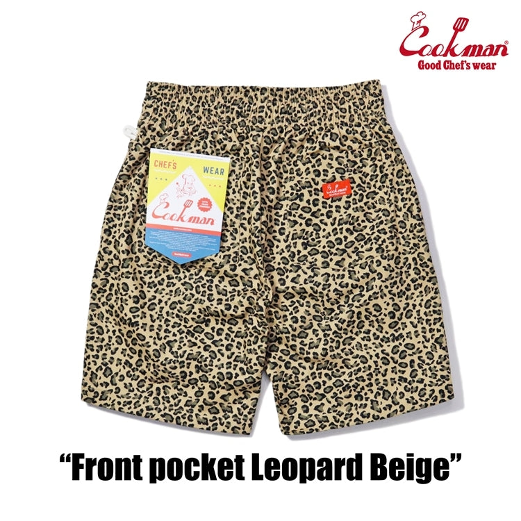 シェフパンツ Chef Pants Short Front pocket Leopard Beige 231-41981