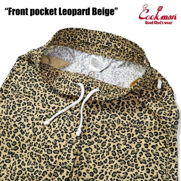 シェフパンツ Chef Pants Short Front pocket Leopard Beige 231-41981