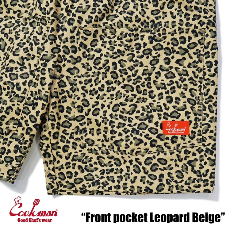 シェフパンツ Chef Pants Short Front pocket Leopard Beige 231-41981