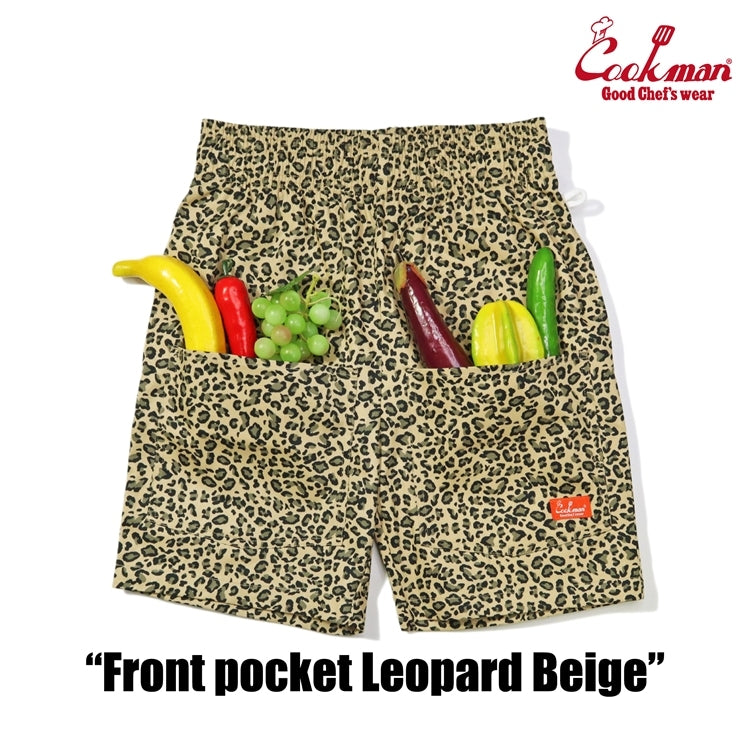 シェフパンツ Chef Pants Short Front pocket Leopard Beige 231-41981