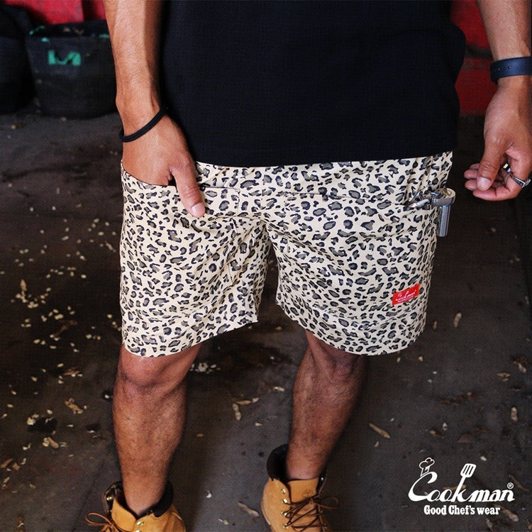 シェフパンツ Chef Pants Short Front pocket Leopard Beige 231-41981