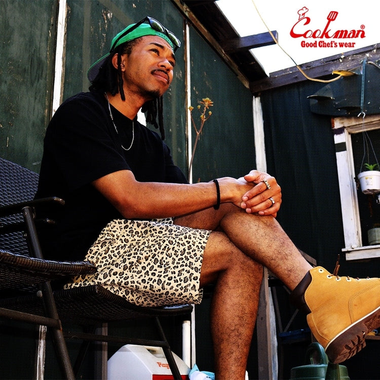 シェフパンツ Chef Pants Short Front pocket Leopard Beige 231-41981
