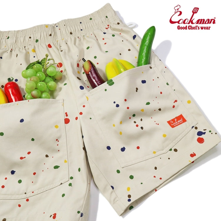 シェフパンツ Chef Pants Short Front pocket Sauce Splash Beige 231-41980