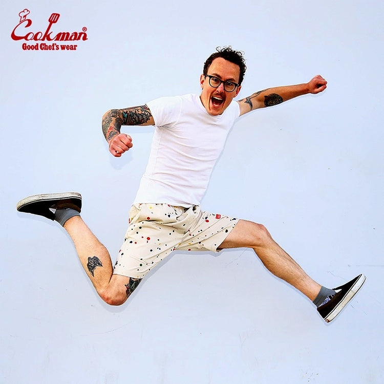 シェフパンツ Chef Pants Short Front pocket Sauce Splash Beige 231-41980