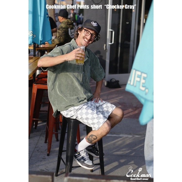シェフパンツ Chef Pants Short Checker Gray 231-31940
