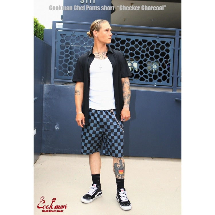 シェフパンツ Chef Pants Short Checker Charcoal 231-31939
