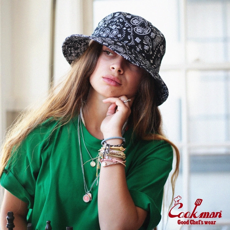 バケットハット Bucket Hat Paisley Black 233-31165