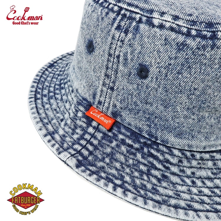 バケットハット Bucket Hat Snow Washed Denim FAT Blue 153-43166
