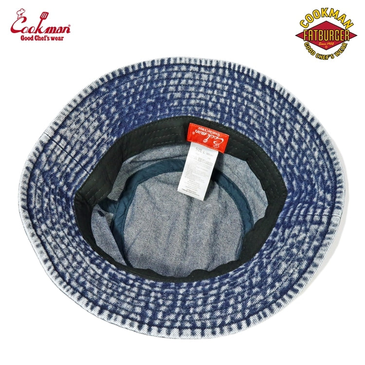 バケットハット Bucket Hat Snow Washed Denim FAT Blue 153-43166
