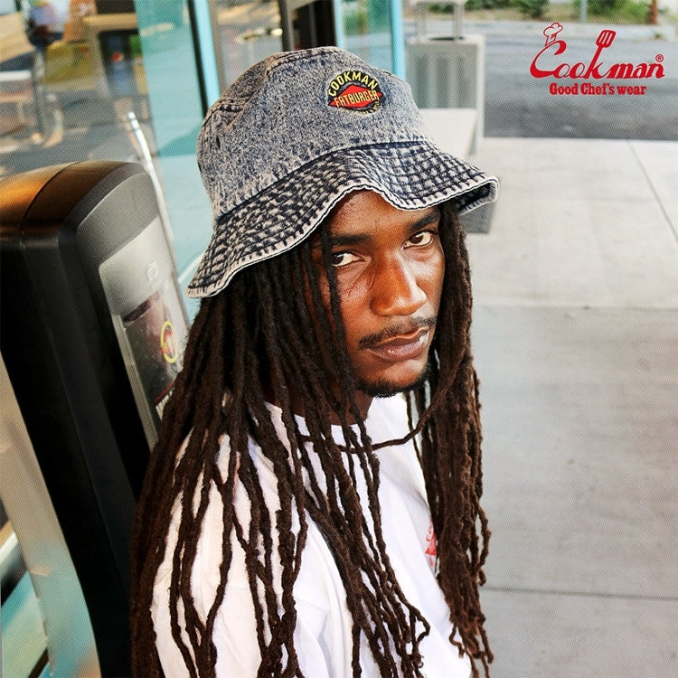 バケットハット Bucket Hat Snow Washed Denim FAT Blue 153-43166